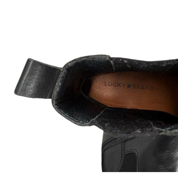Lucky Brand Emali Chelsea Boots Leather Lug Sole Platform Size 8 Women Bikercore - Picture 8 of 11
